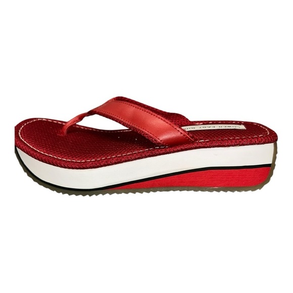 Lower East Side Red Rare Y2K Vintage Platform Flip Flop Sandals Women’s Sz 8 - Picture 5 of 12
